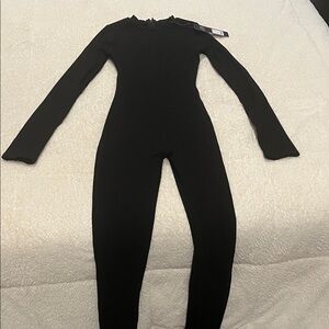 Fashion Nova Black Snatched Ribbed Jumpsuit